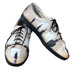 JCON Art-to-Wear Artsy Lace-Up Leather Shoes Men 8/Women 10 #267D